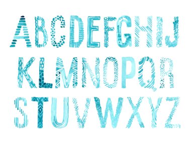 elle çizilmiş suluboya yazı tipi