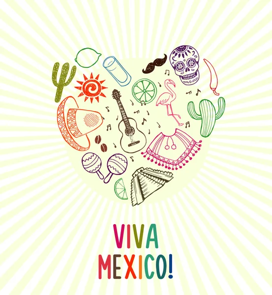 Viva póster de México — Archivo Imágenes Vectoriales