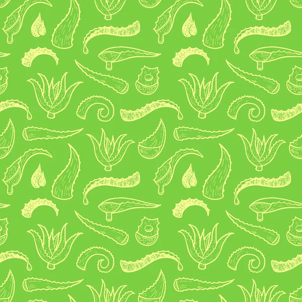 Fondo sin costuras con hojas de aloe vera . — Vector de stock