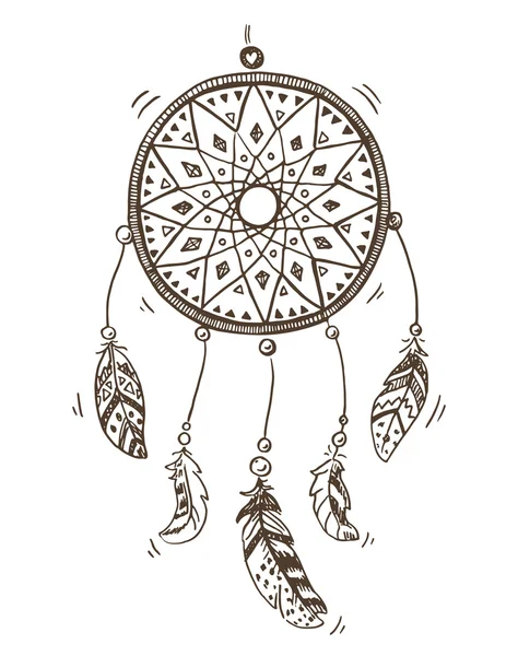 Hand getrokken dreamcatcher — Stockvector