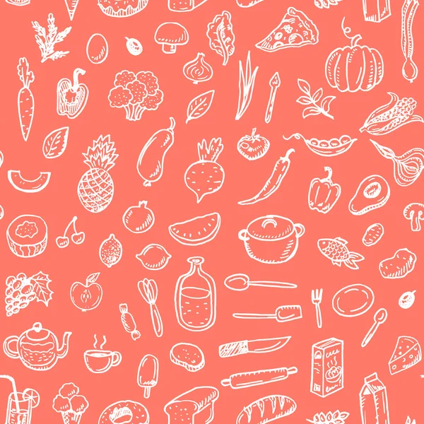 Άνευ ραφής τροφίμων μοτίβο — Διανυσματικό Αρχείο