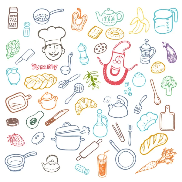 Cocina y juego de cocina — Vector de stock