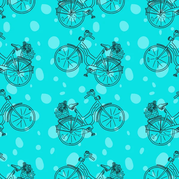 Naadloze patroon fiets — Stockvector