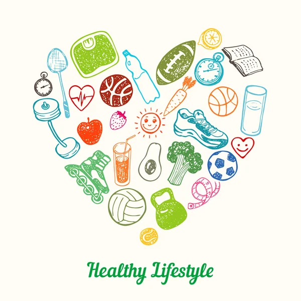 Estilo de vida saludable fondo — Archivo Imágenes Vectoriales