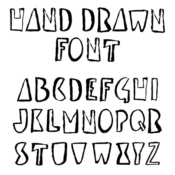 Elle çizilmiş büyük harfler yazı tipi — Stok Vektör