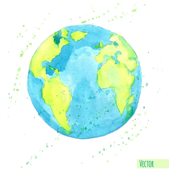 Elle çizilmiş suluboya dünya