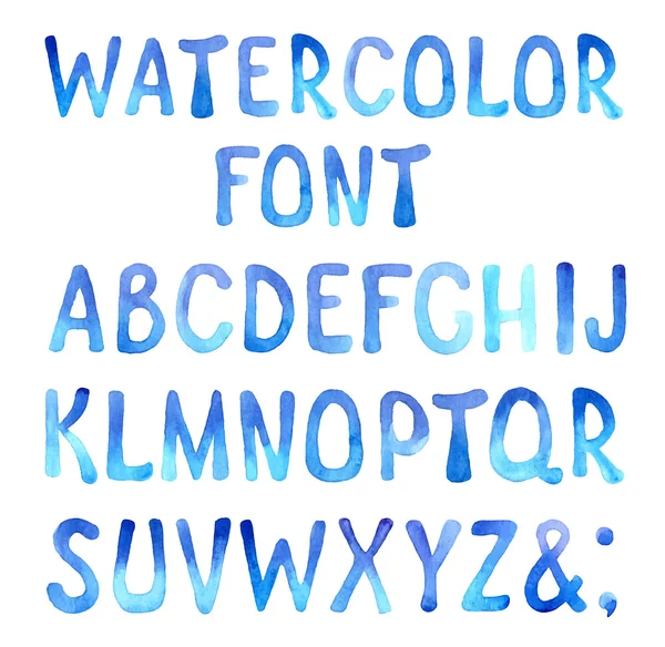 Hand getrokken aquarel lettertype — Stockvector