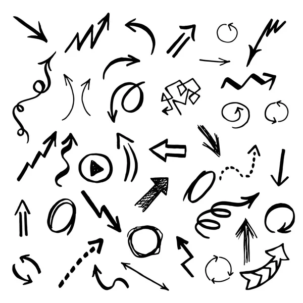 Hand drawn arrows set. — Stock Vector