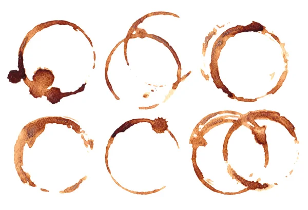 Coffee stains on white background. — Stock Vector
