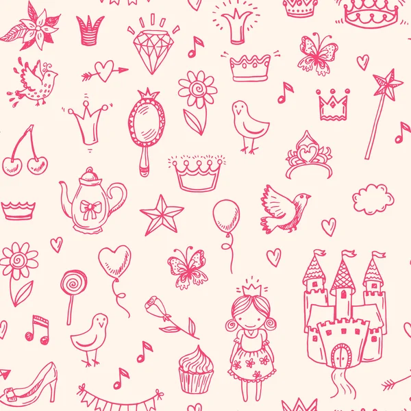 Motif princesse sans couture . — Image vectorielle