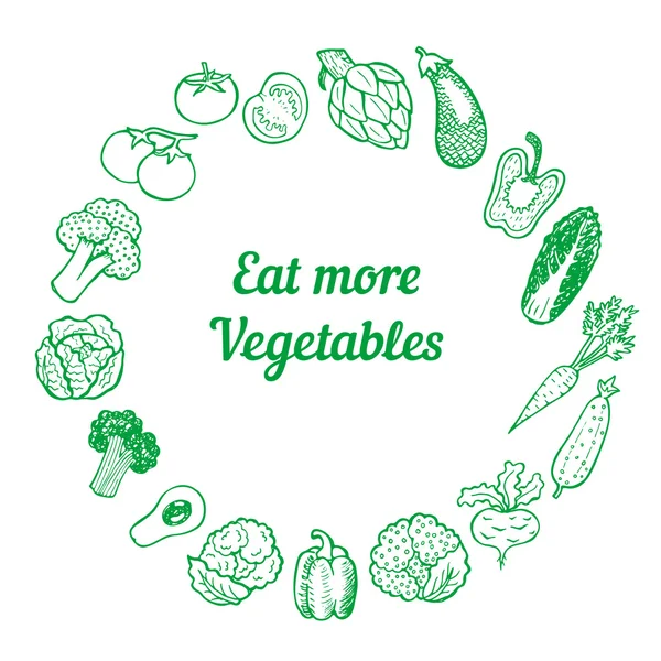 Cadre de légumes dessinés à la main . — Image vectorielle