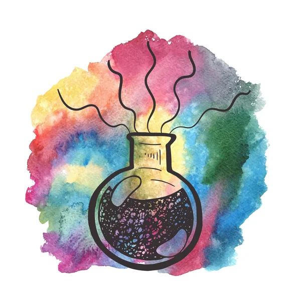 Kreative handgezeichnete Chemie Illustration. — Stockvektor