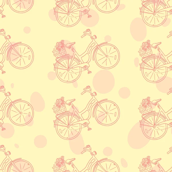 Seamless mönster cykel — Stock vektor