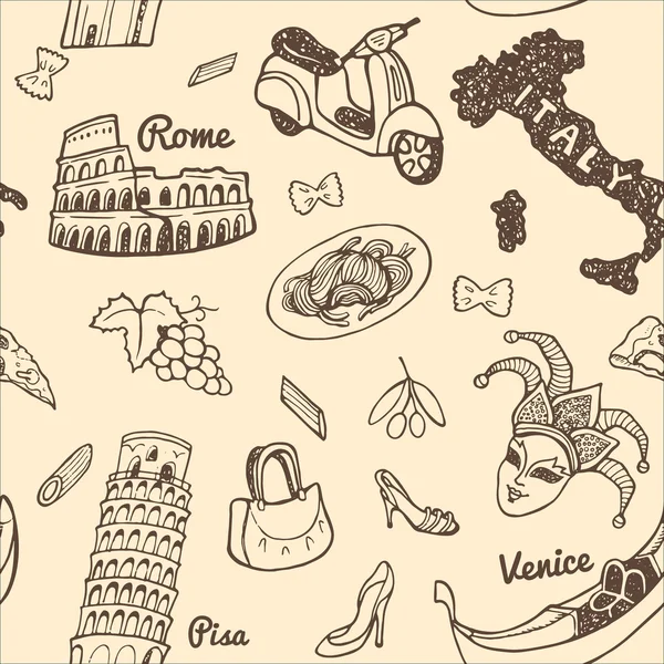 意大利符号和地标集. — 图库矢量图片