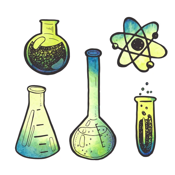 Química ciencia diseño elementos conjunto — Vector de stock