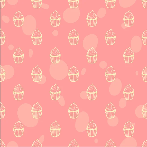 Motif sans couture avec cupcakes — Image vectorielle