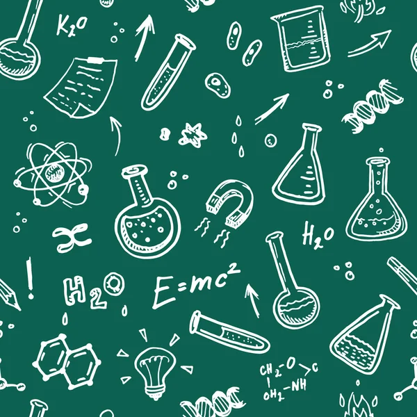 Mão desenhado Química sem costura padrão . — Vetor de Stock