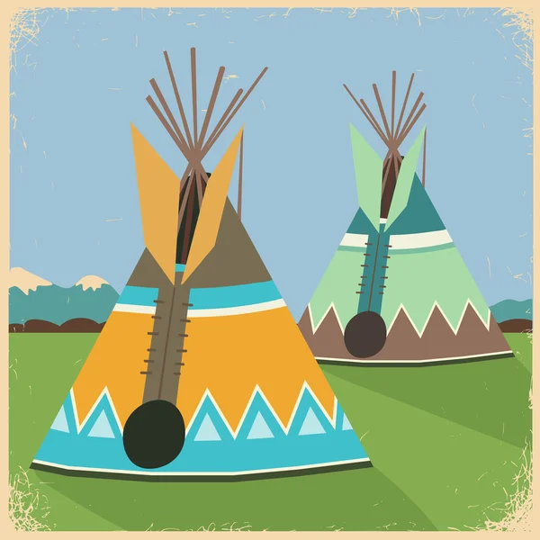 Indian Tepee Illustration — Stock Vector