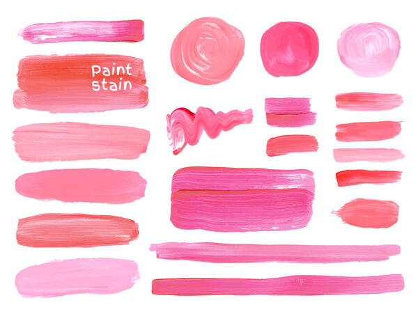 oil paint texture stains set.