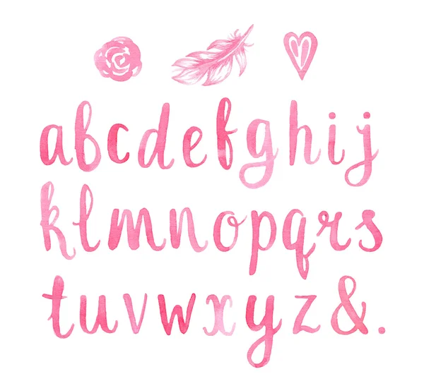 elle çizilmiş suluboya yazı tipi