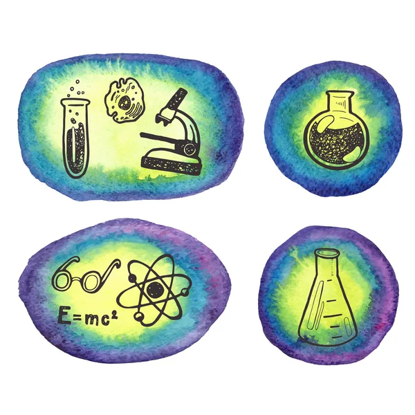 Kreative handgezeichnete Chemie-Elemente — Stockvektor