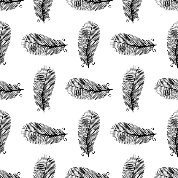 background with hand drawn feathers