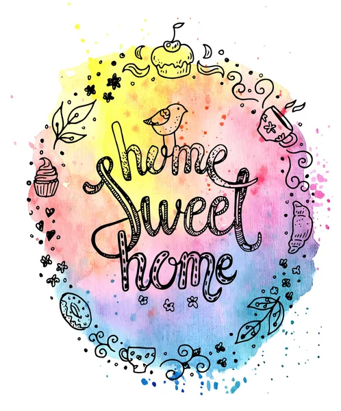 Sweet home lettering quote — Stock Vector