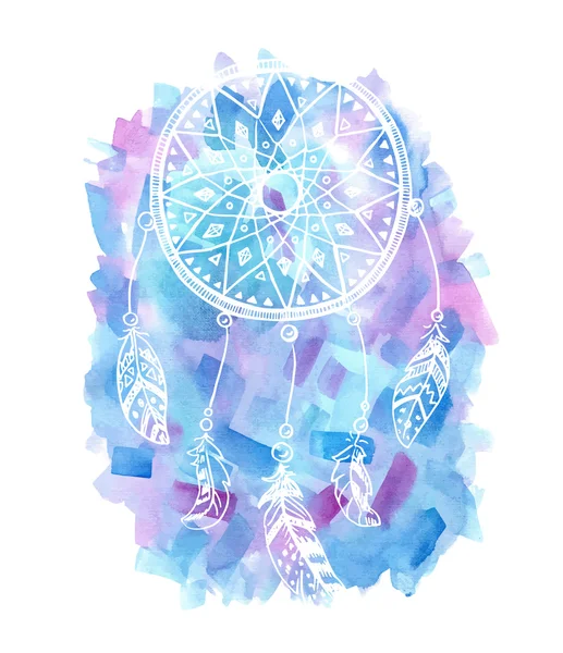 Hand getekend aquarel dreamcatcher — Stockvector