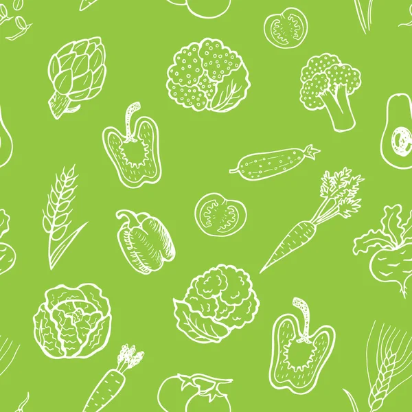 Hand drawn vegetables pattern. — Stock Vector