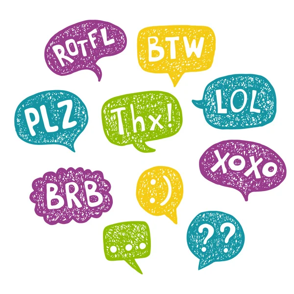 Speech Bubble Acronyms Set. — Stock Vector