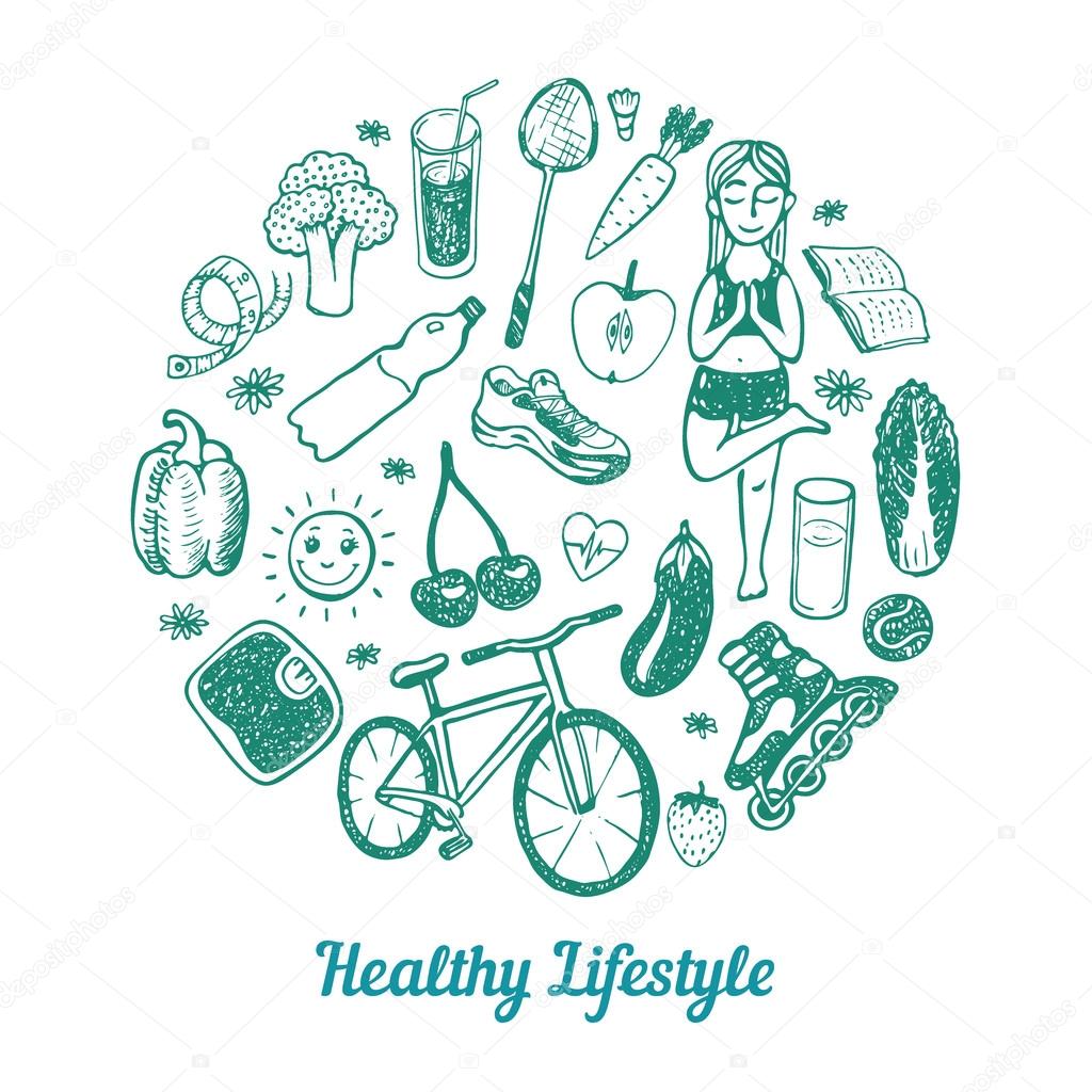 Antecedentes de estilo de vida saludable Vector de stock #73363629 de  ©Teploleta, image size:1024x1024