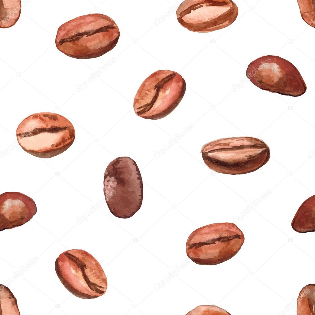 watercolor coffee seamless background