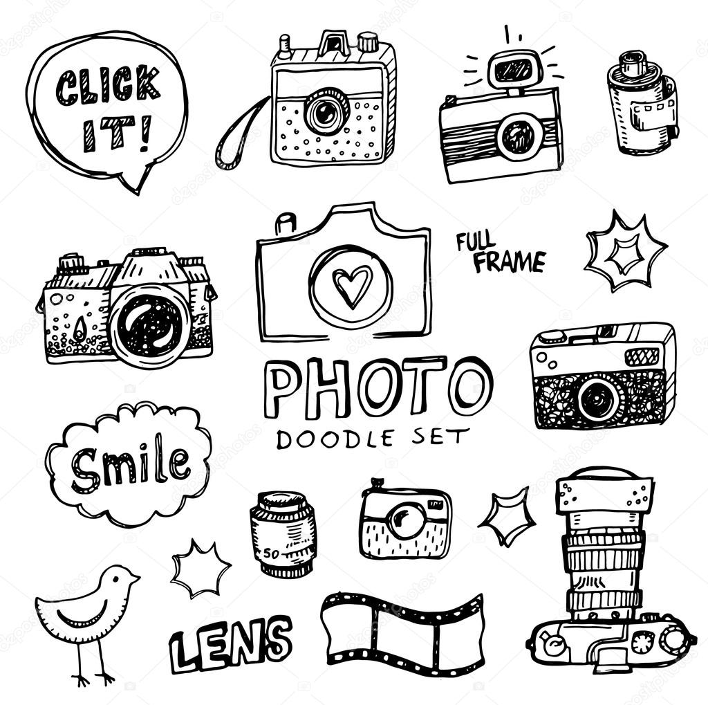 Hand drawn set of photography signs