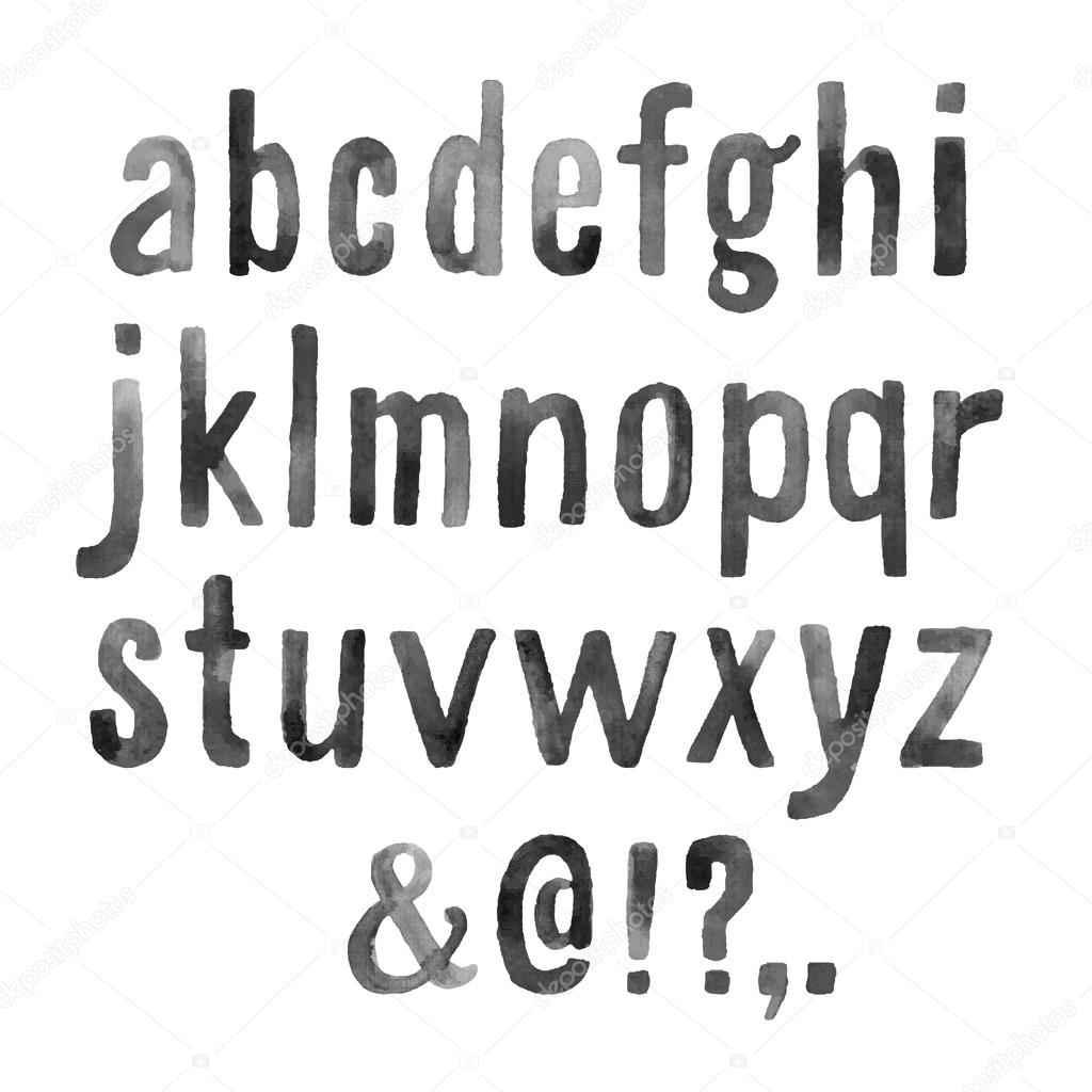 Hand drawn watercolor font Stock Vector Image by ©Teploleta 73364483