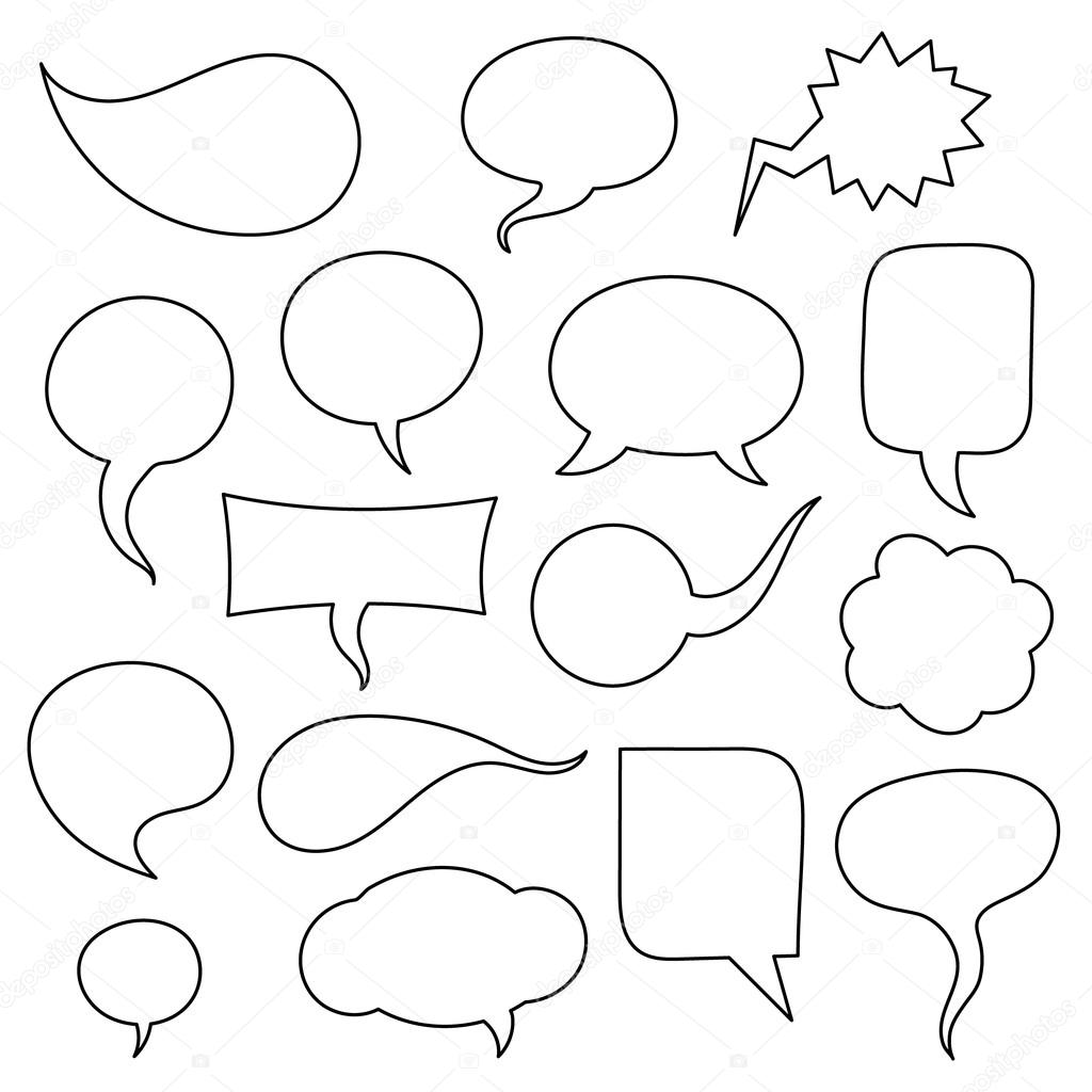 Speech bubbles set.