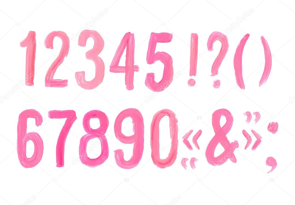 Lipstick And Nail Polish Font Numbers Stock Vector Image By C Teploleta 73364793