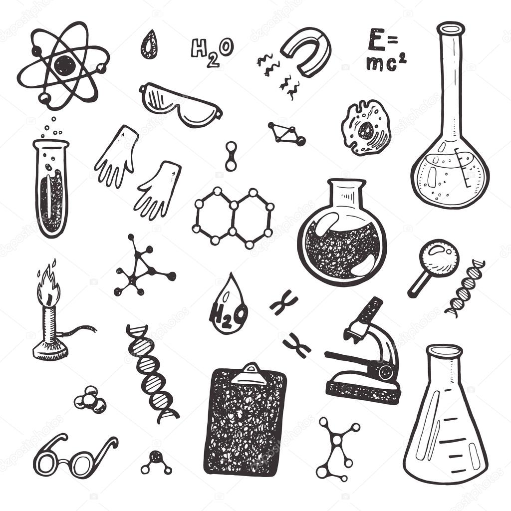 Hand Drawn Chemistry set.