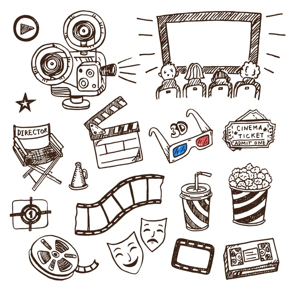 Conjunto de iconos de cine . — Vector de stock