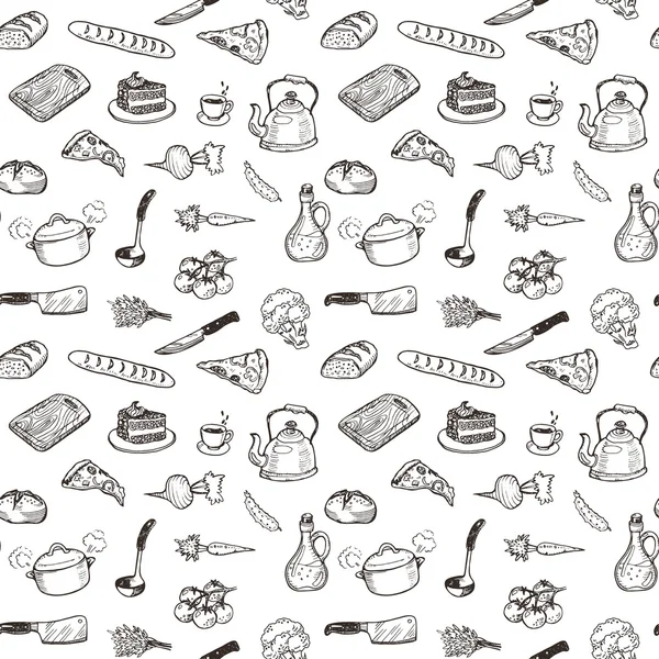 Ensemble de doodle de cuisson — Image vectorielle
