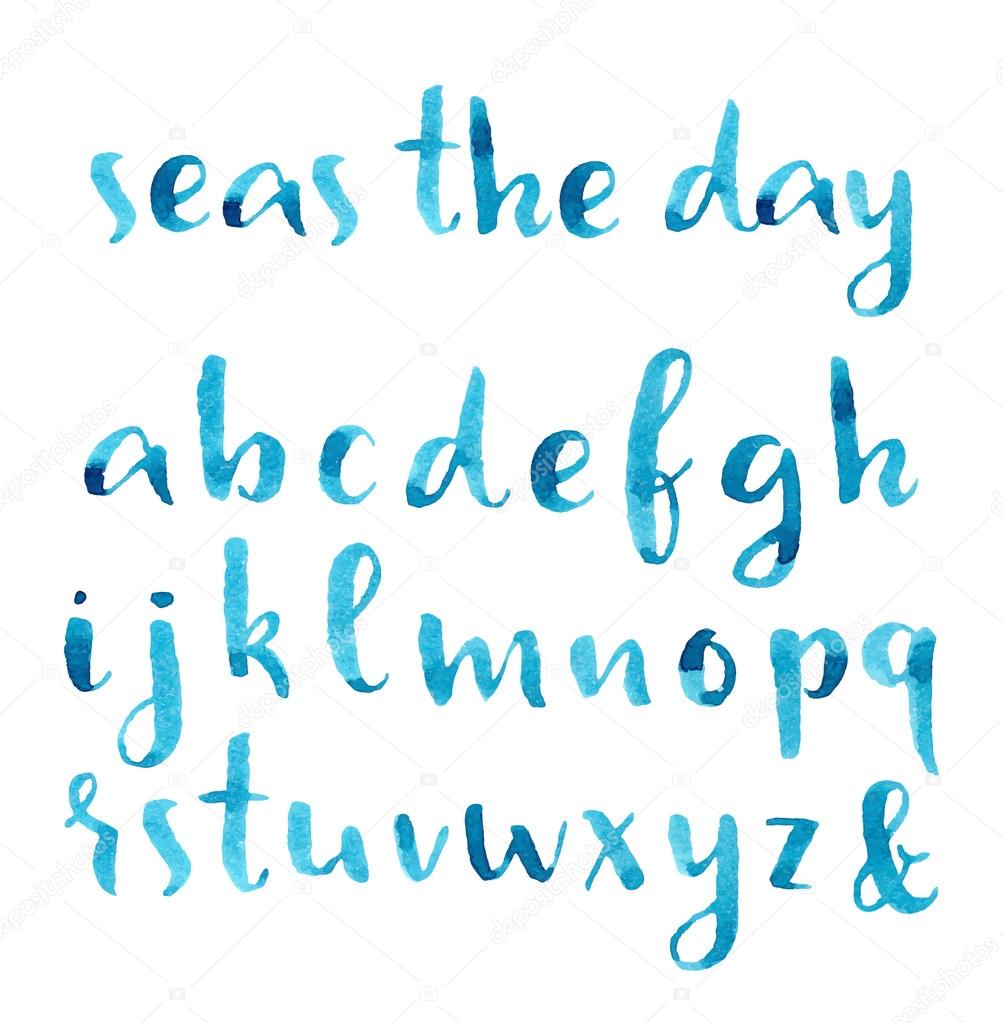 Download Hand drawn watercolor font. — Stock Vector © Teploleta ...