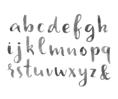 çağdaş kaligrafi alfabesi.