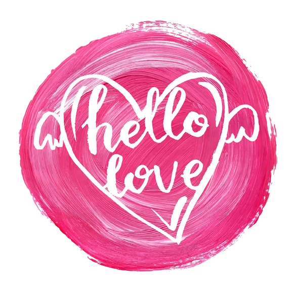 Hello love lettering quote — Stock Vector