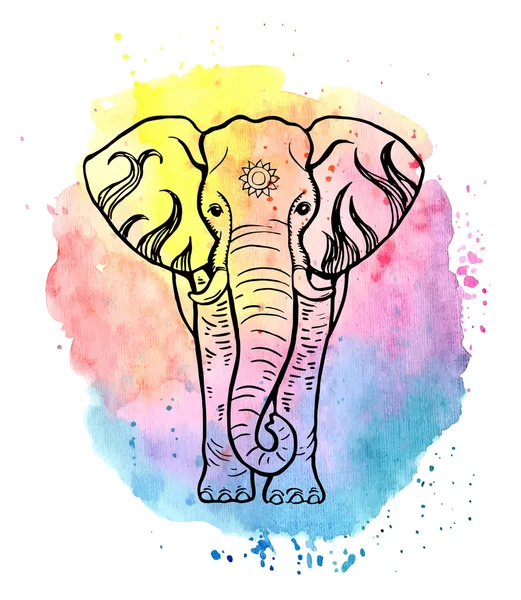 Elefante dibujado a mano — Vector de stock