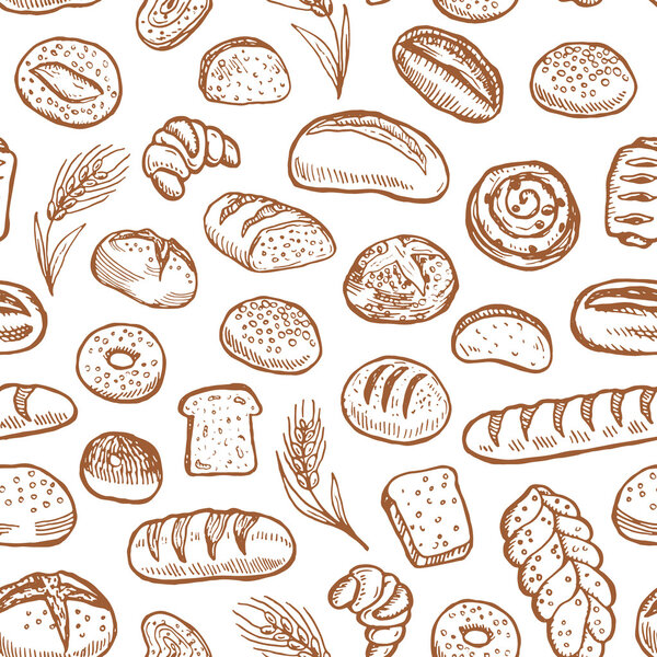 Hand drawn bakery doodles