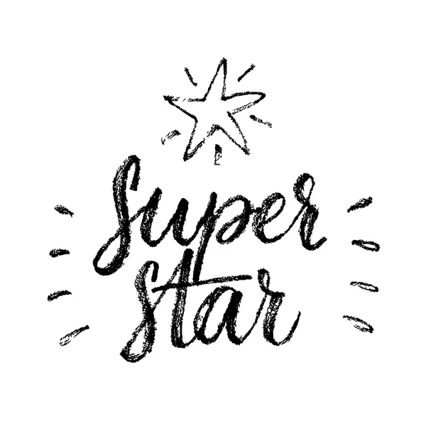 ¡Super estrella! cita de inspiración . — Vector de stock