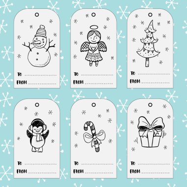 Noel hediye etiketleri.