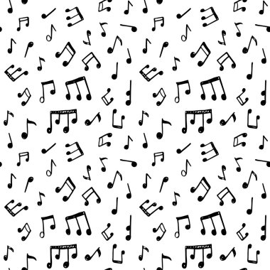 pattern with hand drawn music notes. clipart