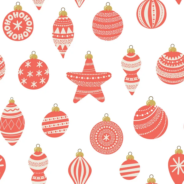 Holiday mönster med julgranskulor. — Stock vektor