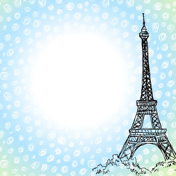 Torre Eiffel dibujada a mano — Vector de stock