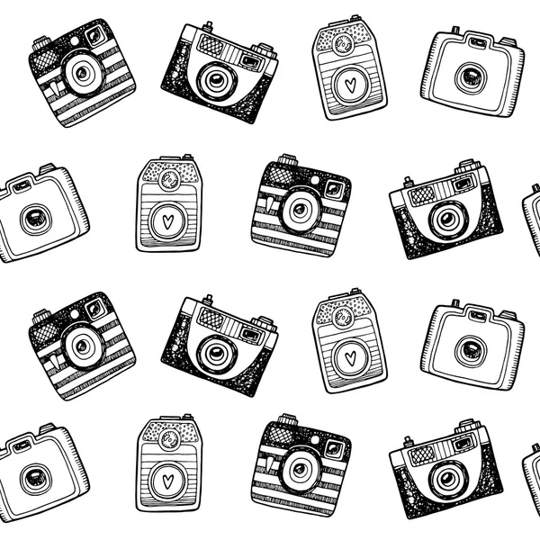 Câmeras retro desenhadas à mão — Vetor de Stock